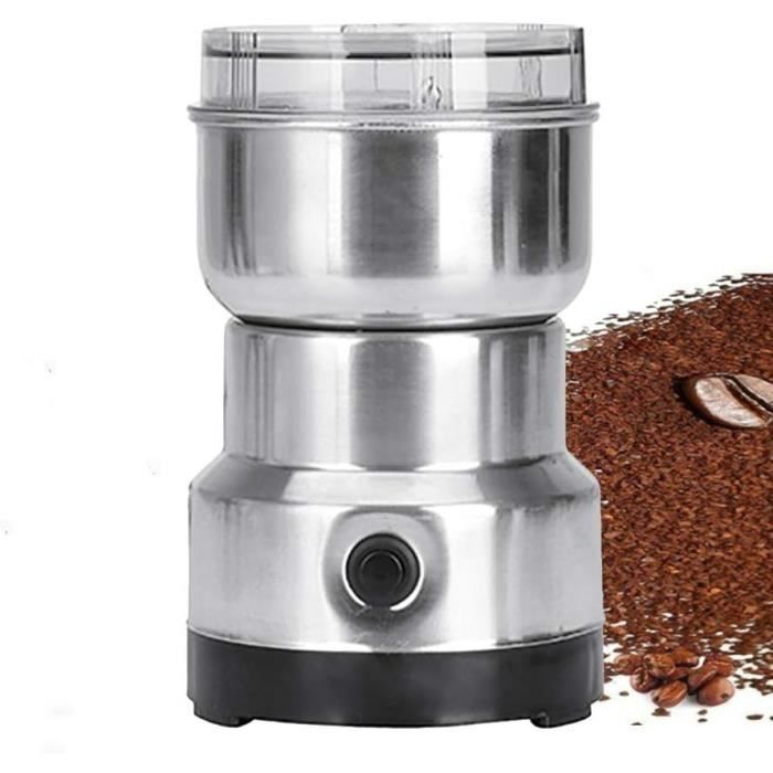 Moulin à Café électrique 300 Ml - 4 Lames Inox - Pour Moudre Café, Noix, épices, Graines - Fonctionne En 1 Bouton - Broyeur Multifonction - 11