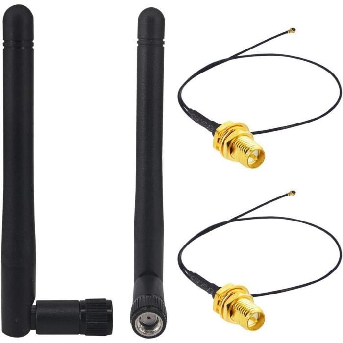 Adaptateur RP-SMA 90° Mâle Vers Femelle - Lot De 2 - Pour Antennes Drone, WiFi Et Radio