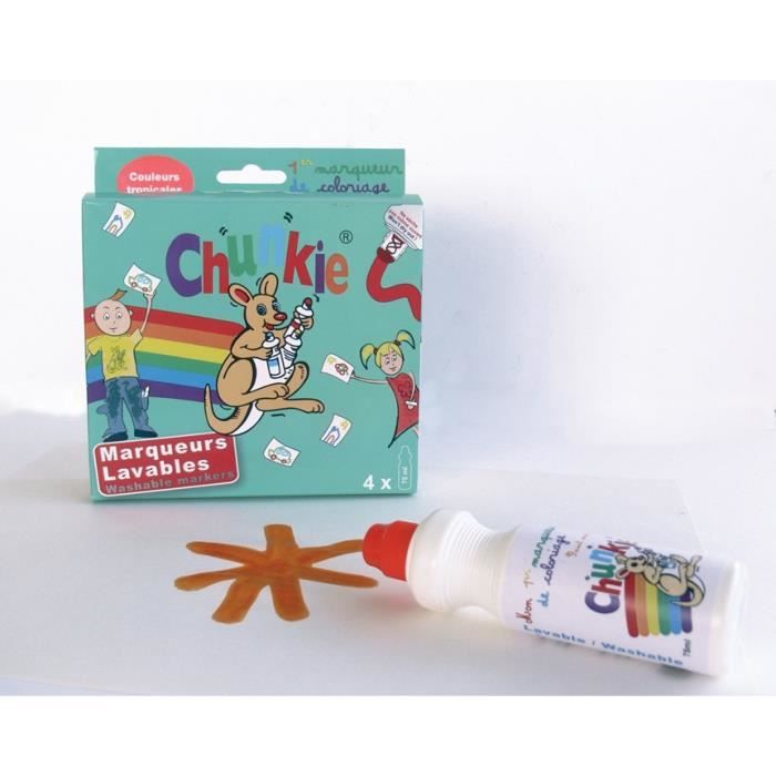 Chunkie Marqueur mousse pour enfant 4 couleurs tropicales - Chunkie  Multicolore - Assort. - Cdiscount Beaux-Arts et Loisirs créatifs