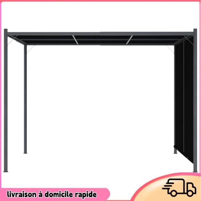 Cocosity Pergola de jardin avec toit rétractable 3x3 m Anthracite - 7894202855680