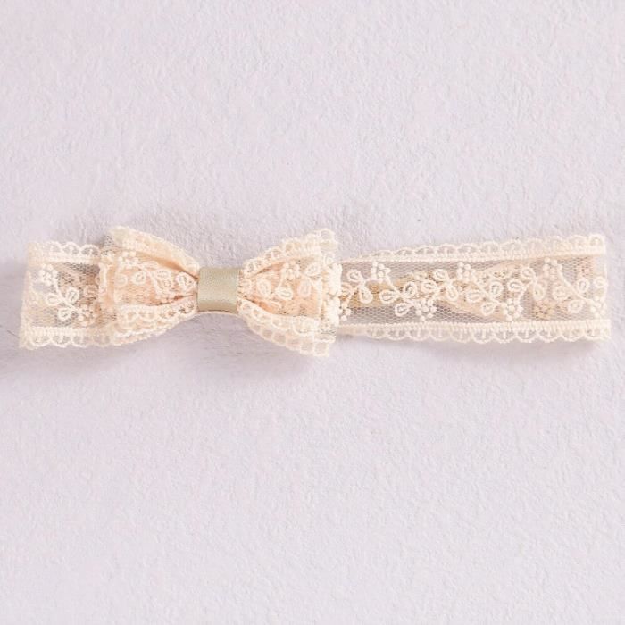 Bandeau Bébé Fille En Dentelle - Large Ruban Pour Chignon, élastique Confortable - Pour Photos 100 Jours, Occasions Spéciales - 9