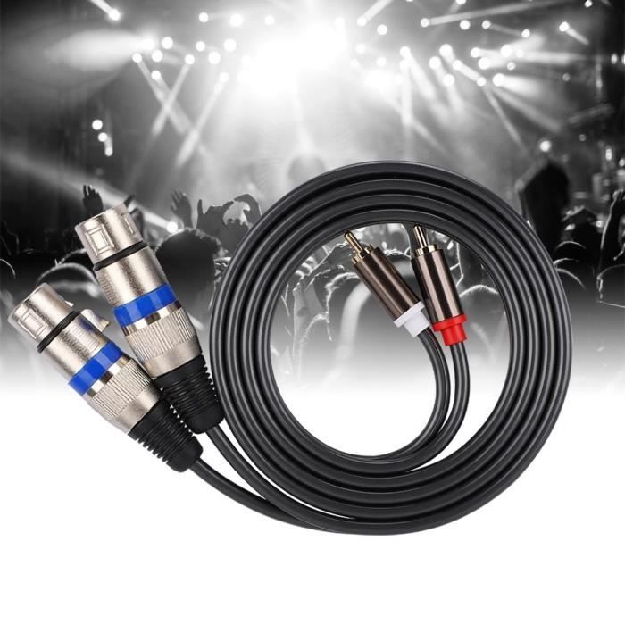 Câble RCA vers XLR, double adaptateur RCA mâle vers double XLR femelle Câble audio stéréo 1,5m