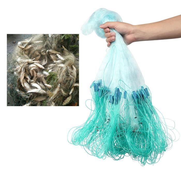 Filet De Pêche Nylon 50m - Filet Lourd 3 Couches Avec Flotteurs Pour Pêche En Mer Ou Rivière