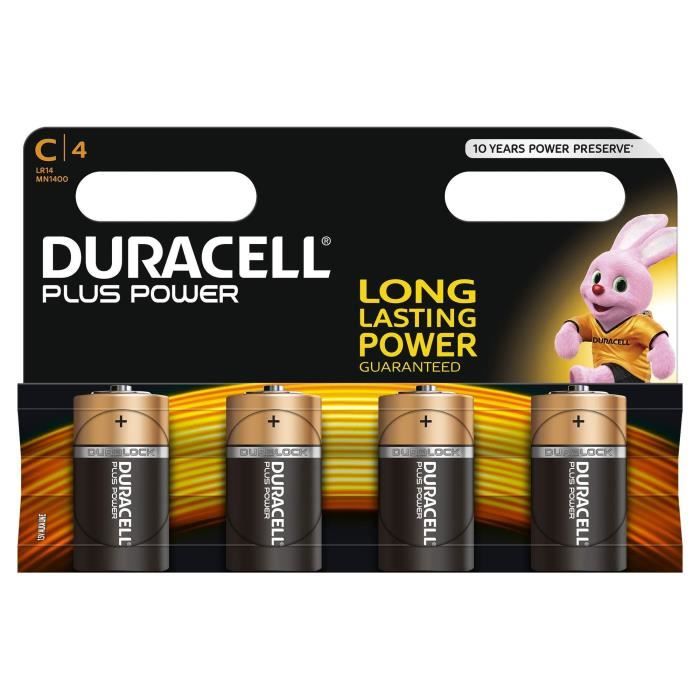 Duracell Plus Power Piles Alcalines de type C, Lot de 4 - Cdiscount Jeux -  Jouets