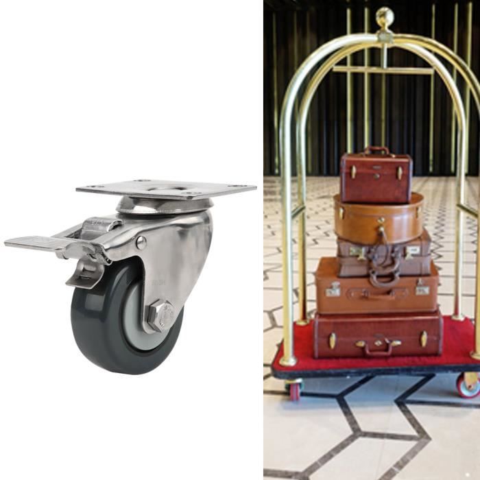 3 Pouces, Roulettes/roues Médicales, Roue En Polyuréthane Hautement élastique, Muet, Vis M12x30, Accessoires De Voiture De Lit D'hôpital 2 Pièces(No Brake