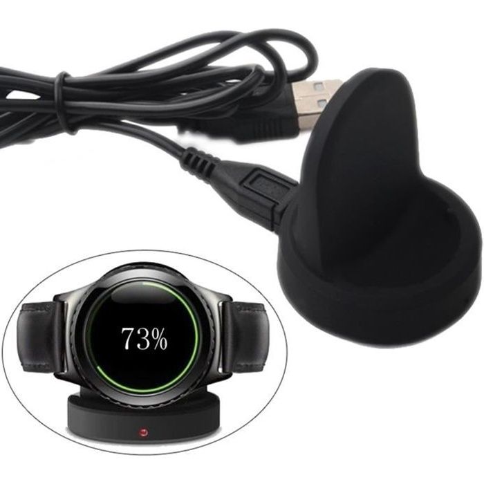 Pour Samsung Gear S2 et Gear S2 Classic Charging Docking Chargeur de station d accueil pour station d accueil sans fil portable Noir