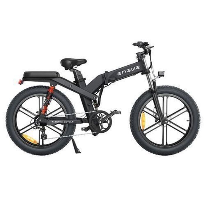 VTT Électrique pliable adulte homme ENGWE X26 Autonomie 100km Pneus tout terrain 26 pouces tout suspendu Fat Bike 48V29.2A Noir