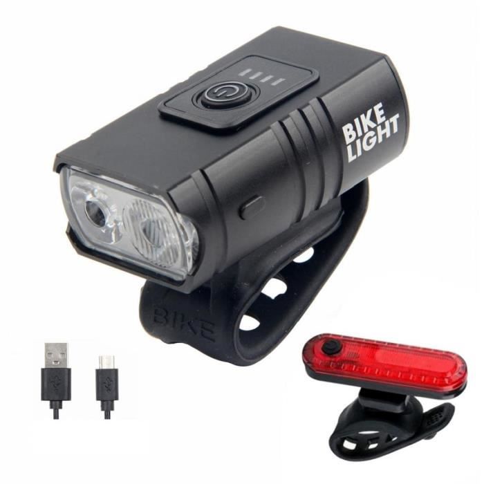 Phare Avant Vélo LED 1200 Lumens USB Rechargeable étanche - Noir Aluminium