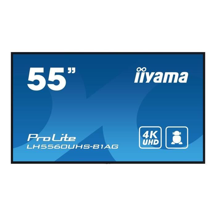 iiyama ProLite LH5560UHS B1AG Classe de diagonale 55 54.6 visualisable écran LCD rétro éclairé par LED signalisation numérique avec lecteur multimédia SoC intégré 4K UHD 3840... - vue 2