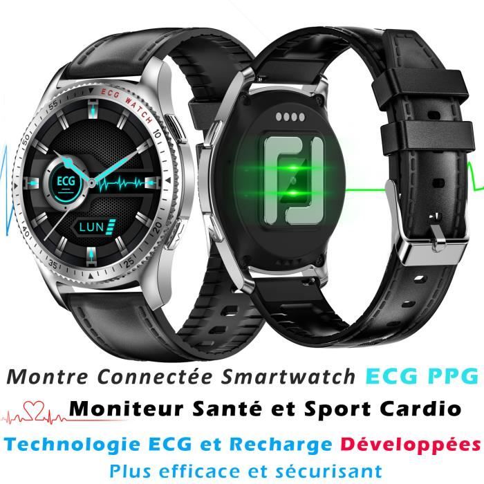 Montre connectée homme bracelet cuir shop