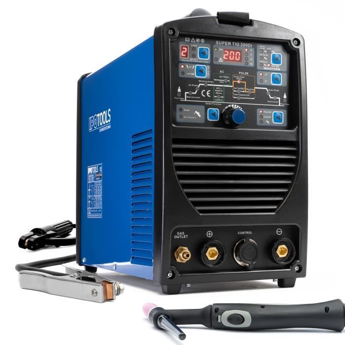 Poste de soudage TIG AC DC - IPOTOOLS - SUPERTIG 200DI - Bleu - 200A ...