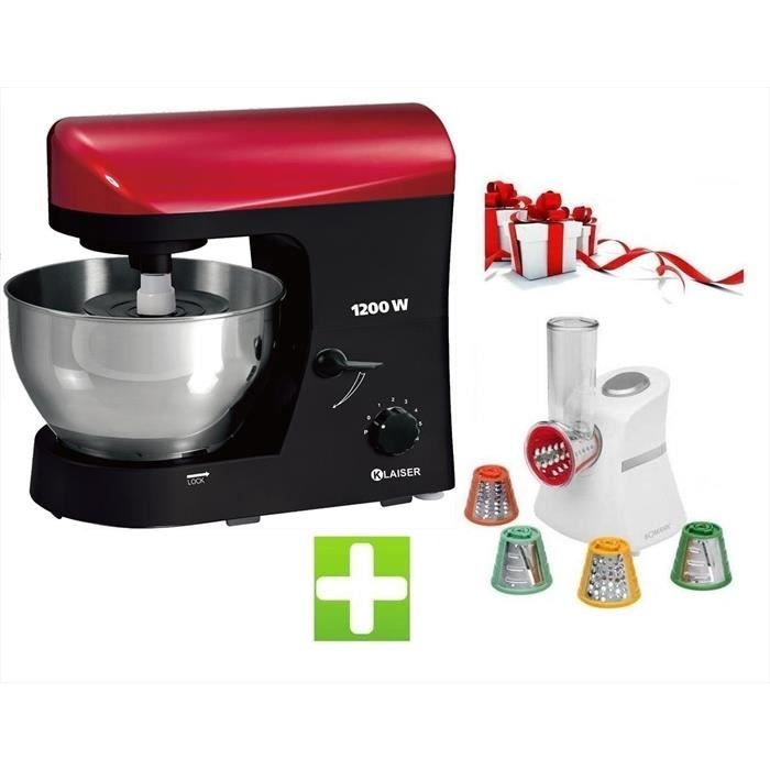 Robot pétrin pâtissier multifonction KLAISER IMPERIAL KM98MEX 1200W - Rouge - Magic Hachoir inclus - Klaiser