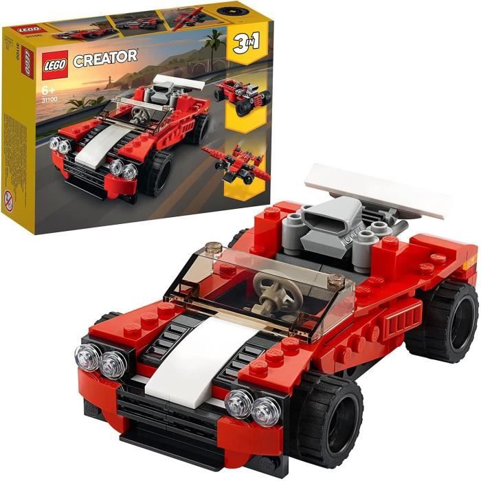 LEGO 31100 Creator 3 en 1 La Voiture de Sport, Se Transforme en Hot Rod et  Avion, Jouet pour Fille et Garcon des 7 Ans - Cdiscount Jeux - Jouets