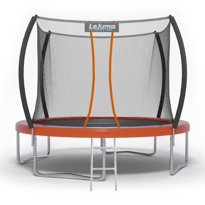 Trampoline Extérieur 305cm orange rond LeJump Sunrise grand trampoline pour