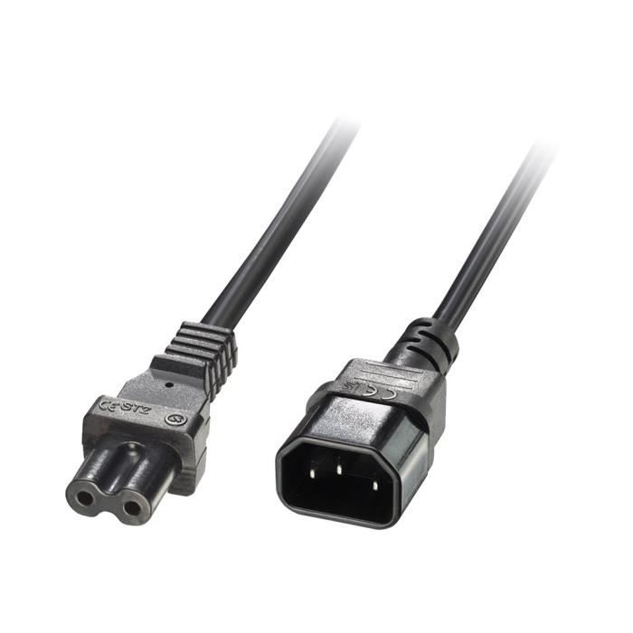 Lindy Câble d'alimentation IEC 60320 C7 pour IEC 60320 C14 1 m moulé