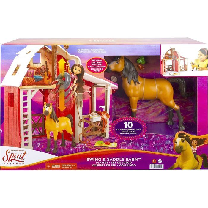 Coffret Spirit L Ecurie De Spirit Cheval Brun 10 Accessoires Set