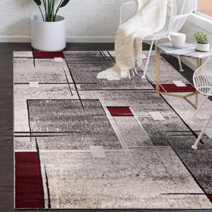 Mazovia Tapis Couloir Long Moderne Motif Abstrait Vintage - Tapis de