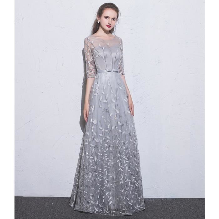 Robe De Soiree Rond Col Femmes Pour Ceremonie Mariage Cocktail
