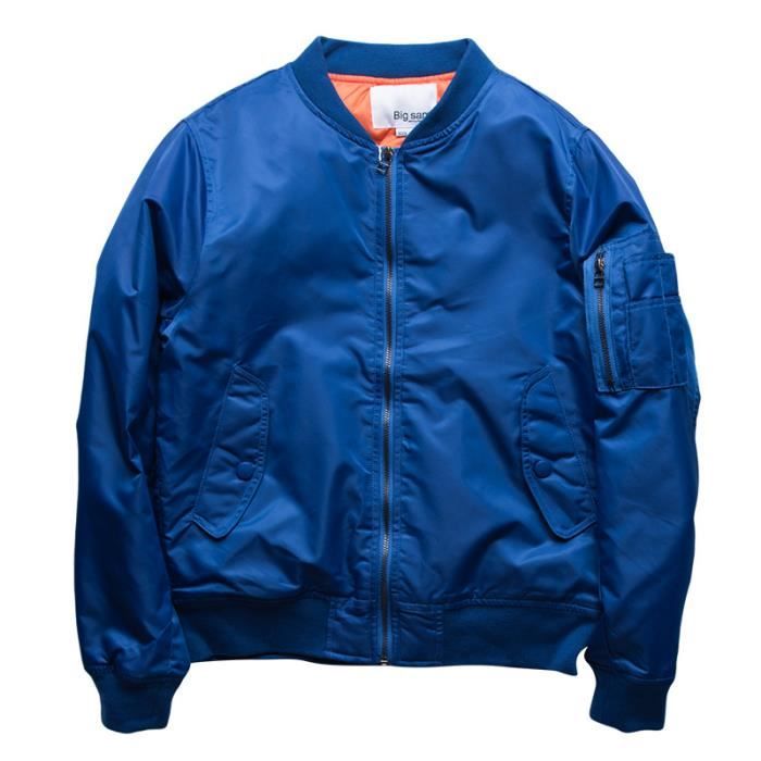 Bomber aviateur leger couleur unie KJEHOME Homme Bleu S1 Bleu s1 Cdiscount Pret a Porter