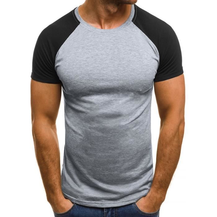 Hommes Muscle T-Shirt Chemisier Sport SPORTS Slim Décontracté Pull-Over 