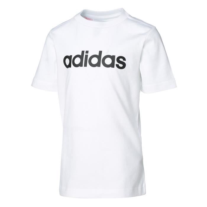 ADIDAS T-shirt YB E Lin - Enfant garçon - Blanc Blanc/noir - Achat 