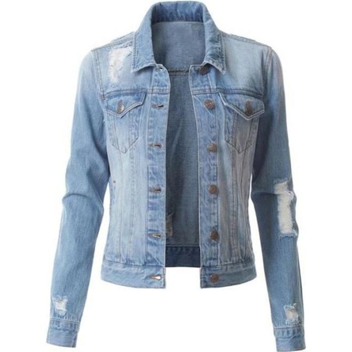 Longue veste store en jean femme