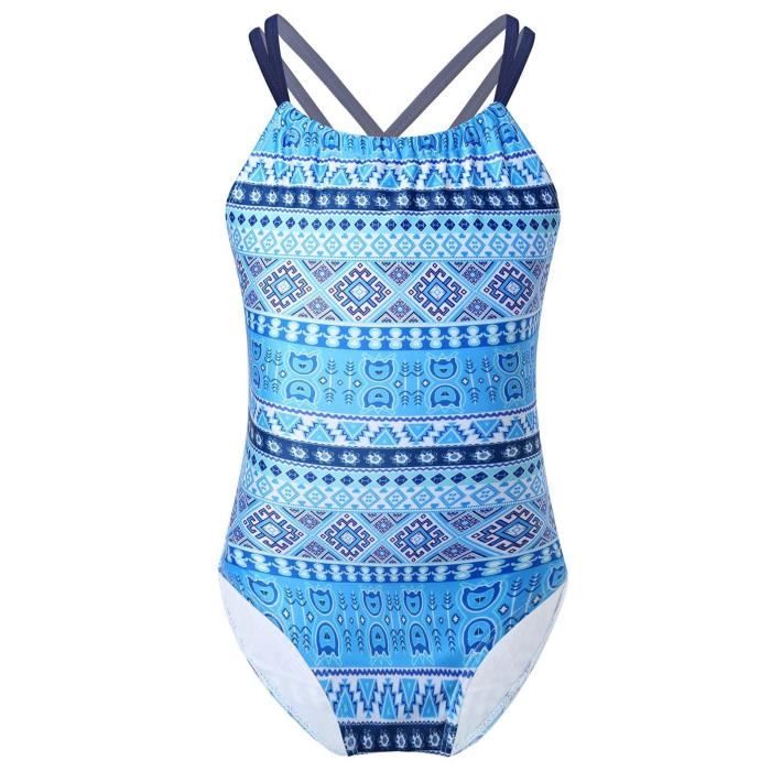 Maillot De Bain 1 Pièce Fille Licorne Sirène - Imprimé Étoiles Et Chevaux - Protection Solaire