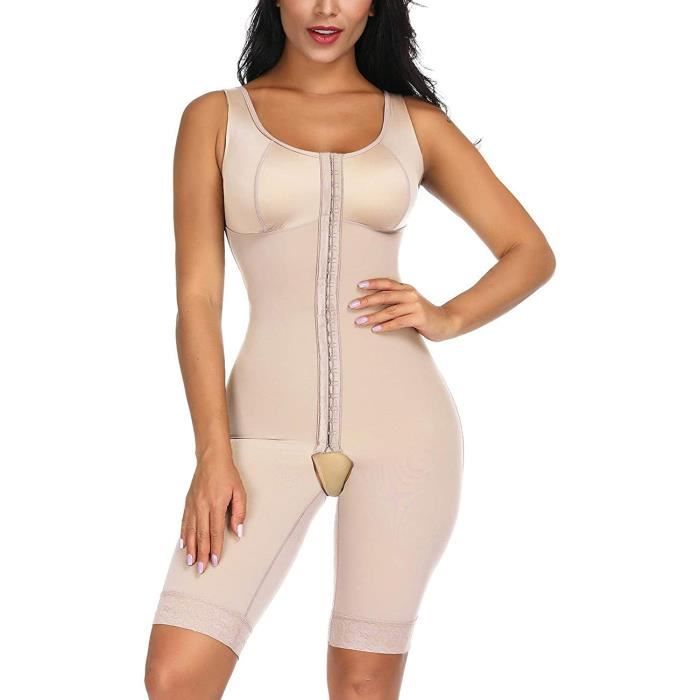 Gotoly Body Gainant Femme Minceur Ventre Plat Invisible Gaine Amincissante Sculptant Shapewear Bodysuit Push Up Corset Corps Les Cuisses (Beige, XS-S