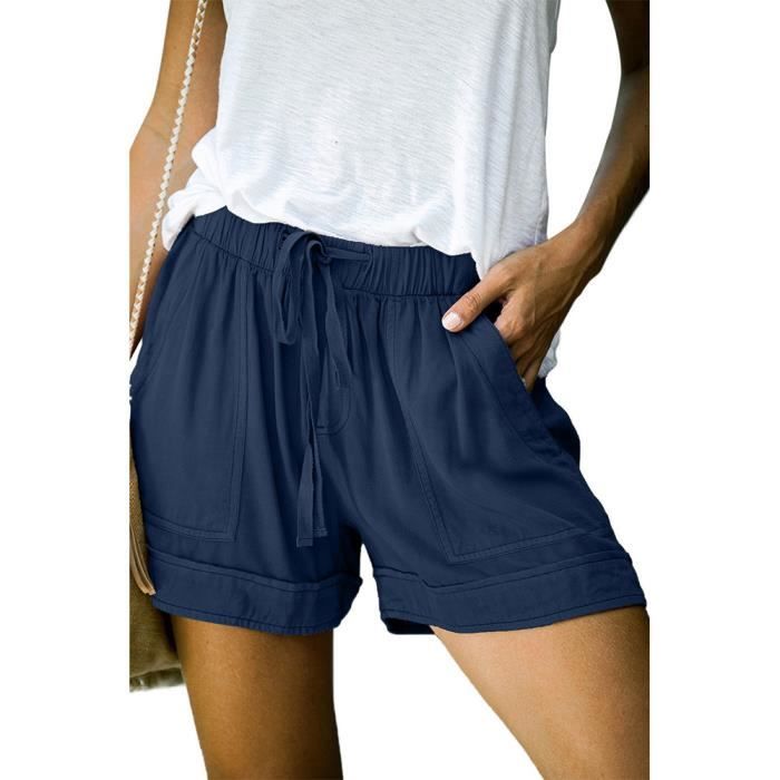 Short Femme Court Short Ete Chic Short Bermuda Court Short Taille