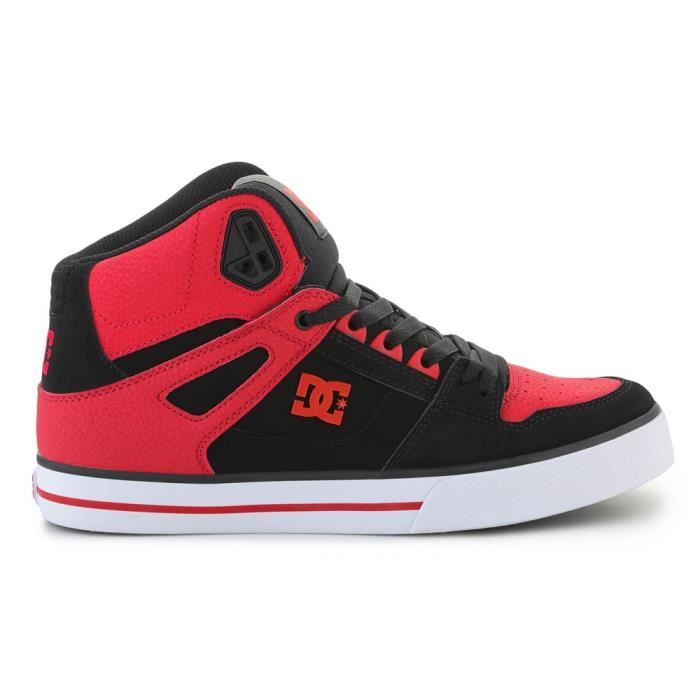 D C Chaussures montantes DC Pure - Homme - Rouge et noir - Tige synthétique - Lacets