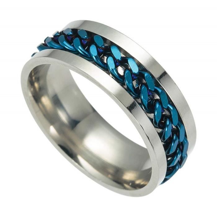 Bague Acier Inoxydable Couleur Arc-en-Ciel – Modèle Unisexe, Résistante à L'Usure, Compacte, Portable