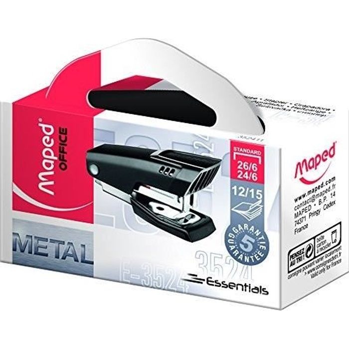 Agrafeuse Half-Strip Greenlogic Maped - 100% Plastique Recyclé - Avec 400 Agrafes 26/6 - 8