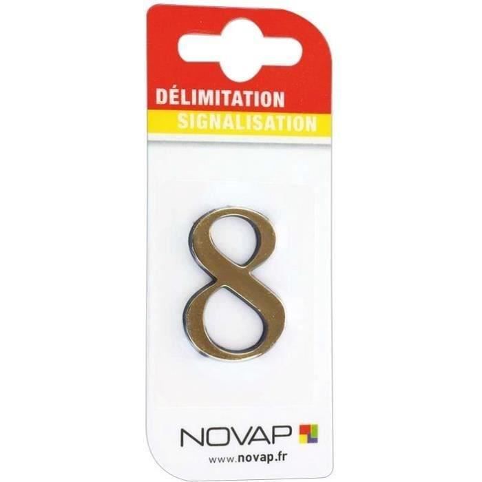 Chiffre autocollant 8 40mm or sur carte