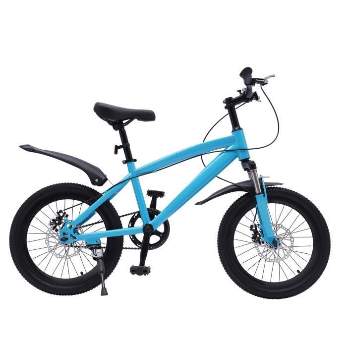 Vélo pour enfant de 18 pouces - Bleu - VTT - Avec garde-boue et réflecteurs - Vélo pour enfant garçon - Vélo de montagne