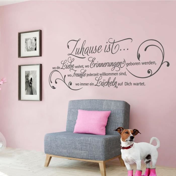 Sticker Mural Amovible Mot Noir Stickers Muraux Couloir Salon
