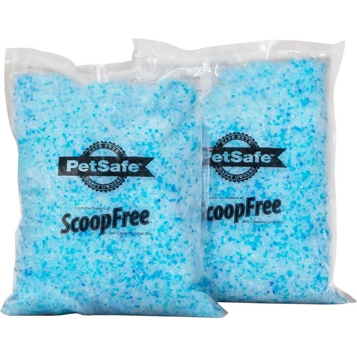 petsafe - litière pour chat cristal non-agglomérante bleue haut de gamme scoopfree