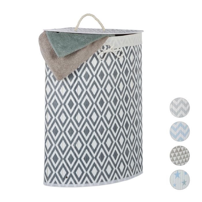 Panier à Linge En Bois Noyer 52L - Avec Couvercle Et Sac Amovible, Dimensions 65,5x45x45 Cm, Style Vintage