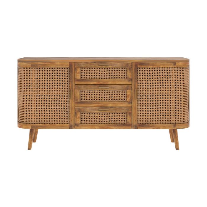 Buffet en bois de manguier et cannage - Wava - Maison Pavane Buffet en bois de manguier et cannage - Wava - Maison Pavane