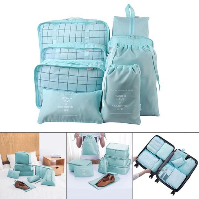 Sac de Rangement Voyage Ensemble de 7 Pcs Bagages Organiseur de Organisateur Sous-V/êtements Chaussure De Toilette et Sac de Rangement de Toilette beige