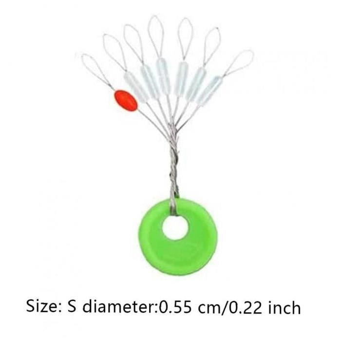PATIKIL Arrêts de Flotteur en Caoutchouc pour la Pêche, 300 Pièces 6 en 1, Forme Ovale Taille S pour Ligne de Pêche, Jaune