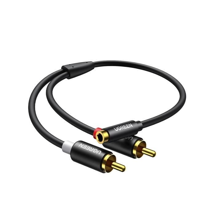 Câble Audio RCA Mâle Vers RCA Mâle Avec Terre | Câble Stéréo Platine Mixeur Hi-fi