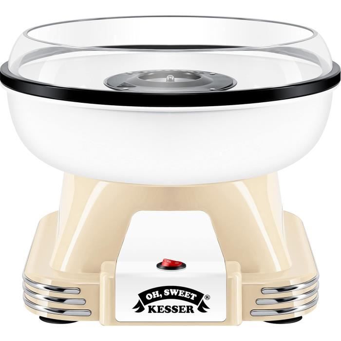 KESSER® Machine à Barbe à Papa Maison 500W - Rétro Avec 30 Bâtonnets Et Accessoires - Idéal Fêtes Enfants