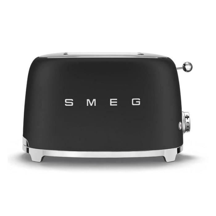 SMEG Grille Pain Toaster 2 Fentes 950W 3 Programmes Noir Mat 19,5