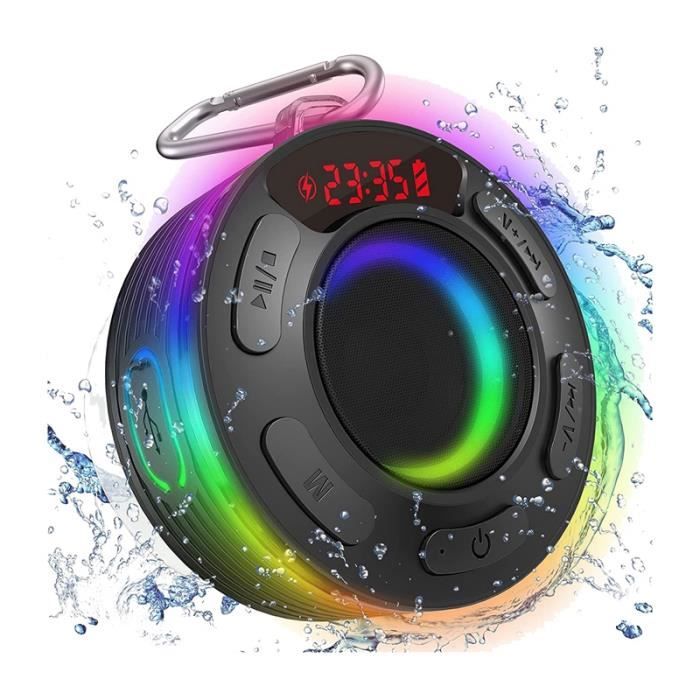 Enceinte Bluetooth Portable étanche IPX7 - Son Stéréo, Basses Profondes, Idéale Pour La Douche Et Les Déplacements