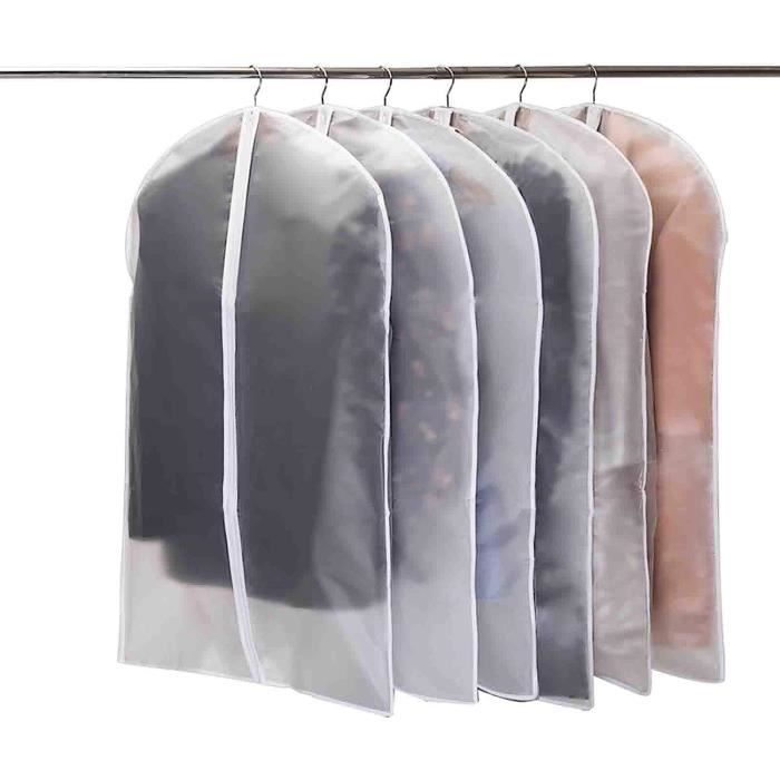 Niviy Lot de 6 housses de vêtements anti-mites avec fermeture éclair pour  rangement de garde-robe - 60 x 100 cm (fermeture éclai97