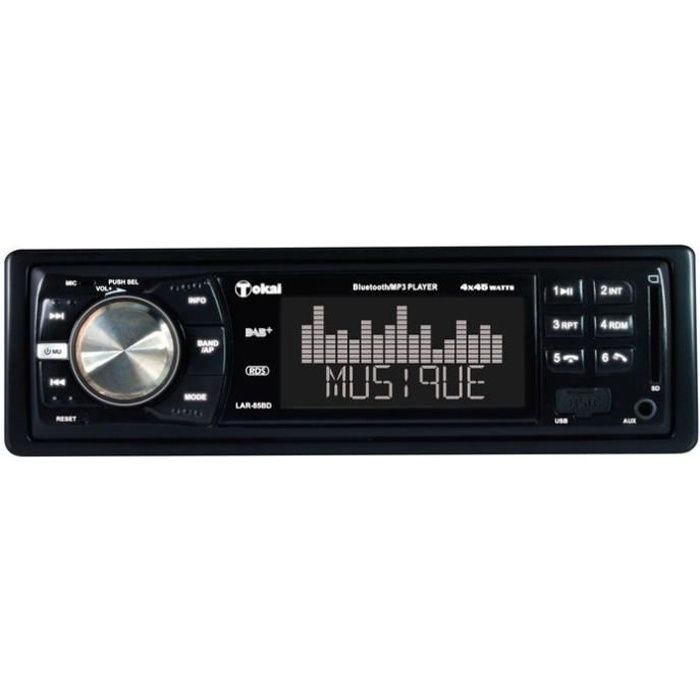 AUTORADIO FM DAB+ - RDS - COMPATIBLE SMARTPHONES, CLÉ USB, CARTE SD, AUX - 4*45W