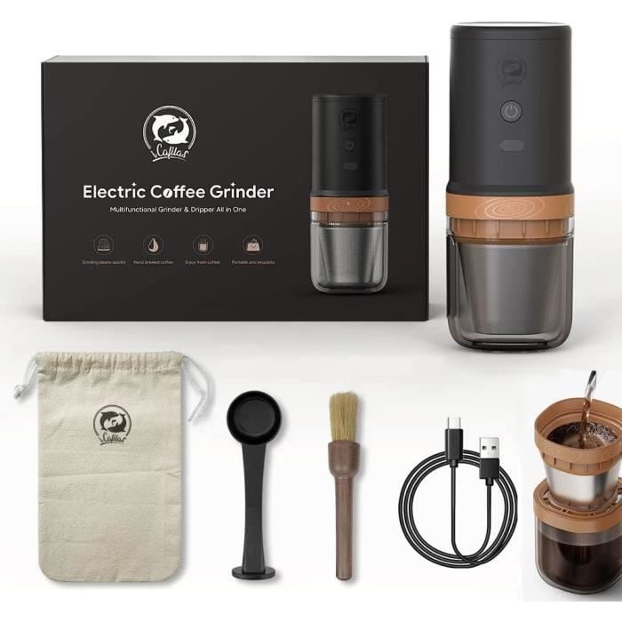 Moulin à Café électrique Portable Rechargeable USB - Capacité 25g, Lames Céramique - Pour Café, épices, Noix