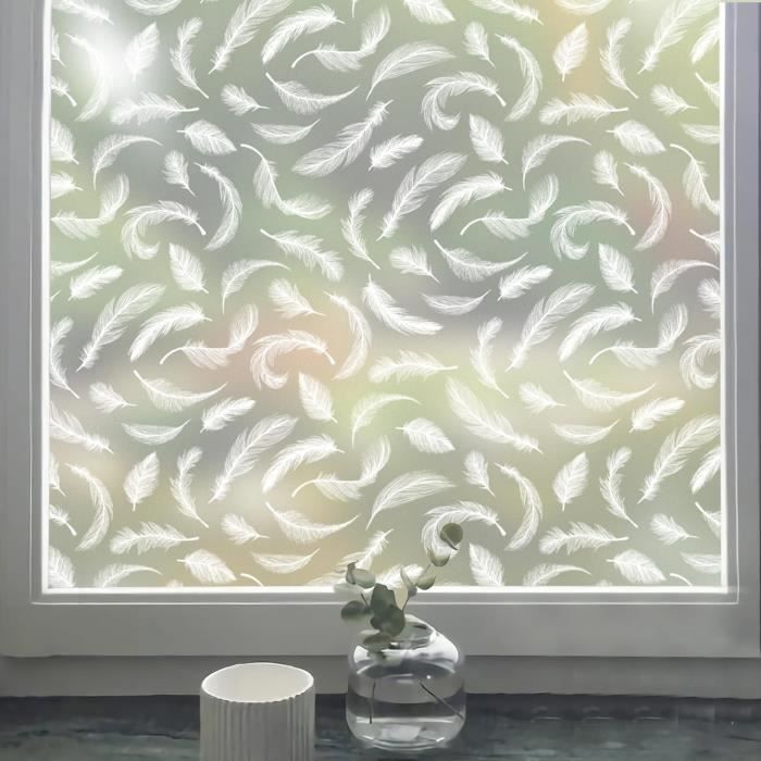 Sticker Mural Plume Bleue Créative – Déco Fenêtre & Murale Attrape-Rêves Pour Chambre Fille, Salon Ou Décoration Féerique Multicolore