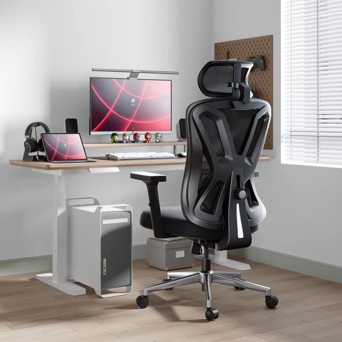 Chaise De Bureau Gaming Réglable Et Inclinable à Dossier Haut Avec Renfort Lombaire Et Accoudoirs Rembourrés Charge Max 120KG Vert