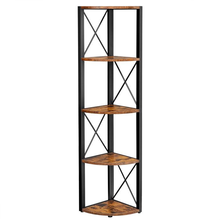 VASAGLE - Étagère dangle - Rangement avec 5 niveaux - Marron rustique et noir